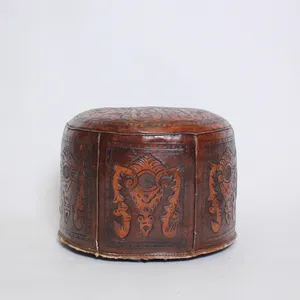 Vintage Leather Tooled Stool