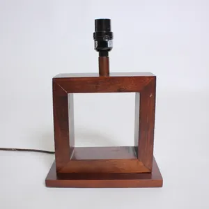 Hollow Cube Wood Table Lamp
