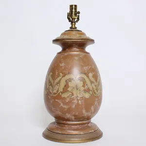 Brown Lamp w/ Floral Designs