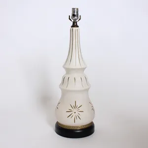 Ceramic Lamp w/ Gold Designs 