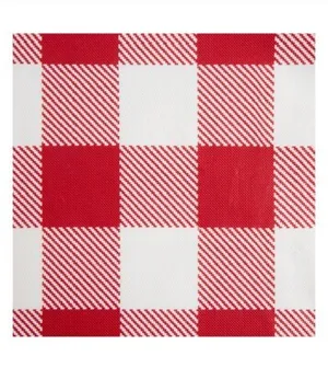 Red/off white Gingham PEVA Tablecloth 52