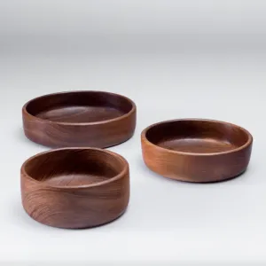 Large teak shallow salad/fruit bowl