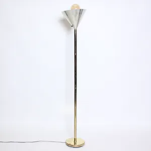 Gold and Silver Metal 80's Modern Floor Lamp