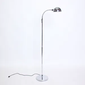 Chrome Metal Medical Gooseneck Floor Lamp 