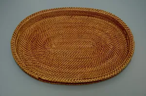 Oval Rattan Tray