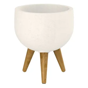 Med Beige Rounded planter stand
