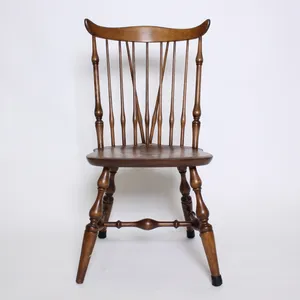 Vintage Colonial Fiddleback Wood Chair 