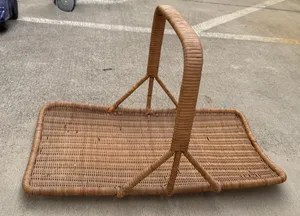 Vintage Open Picnic Basket