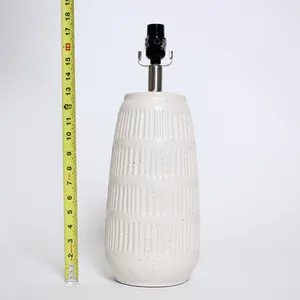 Ceramic White Lamp w/ Textured Design
