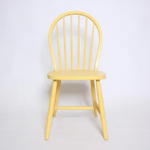 Yellow Windsor Wood Spindle Chair
