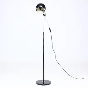 Black Metal & Chrome MidMod Floor Lamp