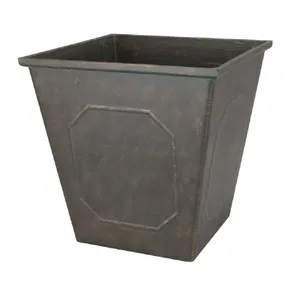 Large Faux Bronze Square Resin Planter/Pot
