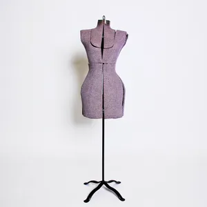 Purple Fabric Vintage Mannequin on Stand
