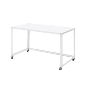 White powder Coated metal rolling CB2 desk 
