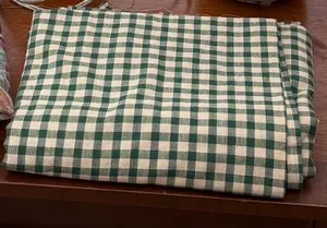 Green & Beige Checkered fabric