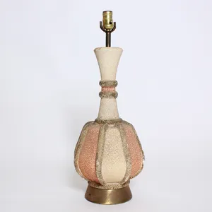 Ceramic Quartite Textured Lamp w/ Gold Base 