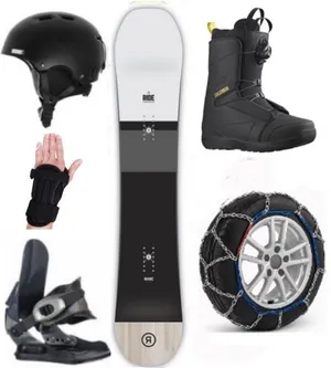 Adult Elite Snowboard, Boots with Snow Chains Package (ABE8)