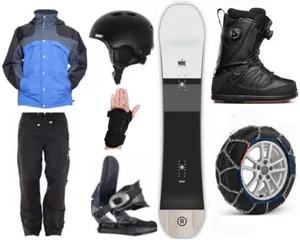 Adult Elite Snowboard, Boots, Jacket and Pants with Snow Chains Package (ABE9)