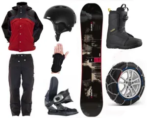 Adult Standard Snowboard, Boots, Jacket and Pants with Snow Chains Package (ABS9)