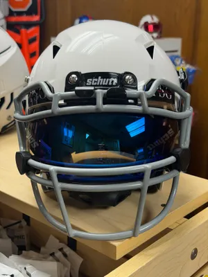 Schutt A11 Helmet with blue scoop visor (Large)