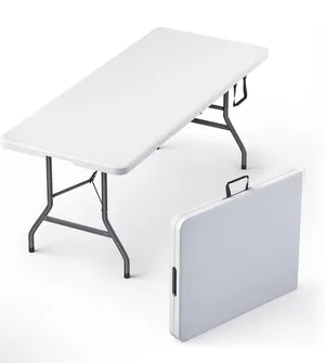 6’ White Folding Table