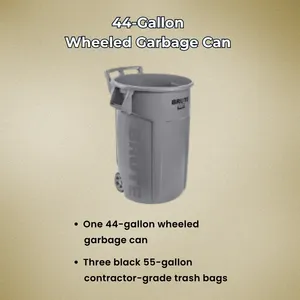 44-Gallon Wheeled Garbage Can – Event Use (3 Contractor Grade Bags Included)