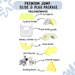 Premium Jump, Slide & Play Package - Yellow/White
