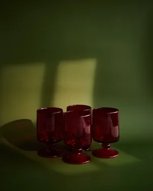 Short Stem Red Goblet