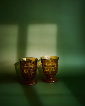 Amber Cubist Goblet