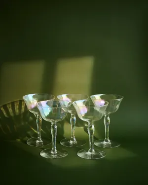 Iridescent Wide Rim Coupe Glass
