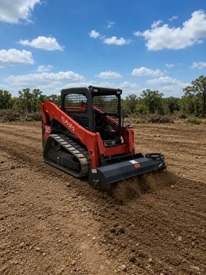  Kubota 65 HP skid steer/bobcat with 72'' tiller (Open Cab)