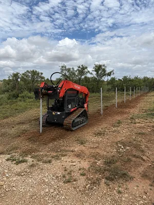 Kubota 65 HP skid steer/bobcat with post driver (Open Cab)