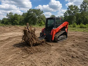 Kubota 65 HP skid steer/bobcat with tree grubber attachment