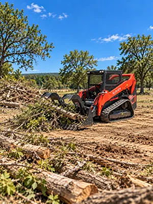  Kubota 75 HP skid steer/bobcat with grapple bucket (Open Cab)