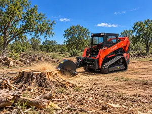  Kubota 75 HP skid steer/bobcat with 20'' Stump grinder (Open Cab)