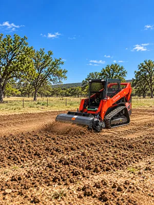  Kubota 75 HP skid steer/bobcat with 72'' tiller (Open Cab)