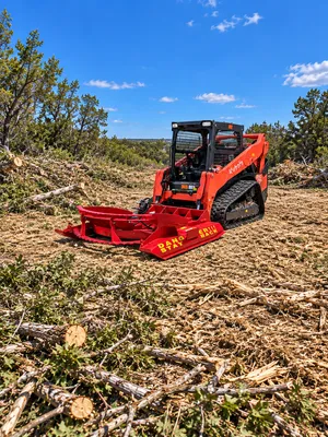  Kubota 75 HP skid steer/bobcat with HD shredder 72 in (Open Cab)