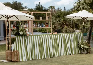 Erin x Lola - 7' Green & White Pleated Front Bar