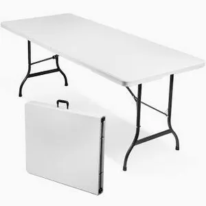 Tavolo Pieghevole con Piano in Resina180x70x75