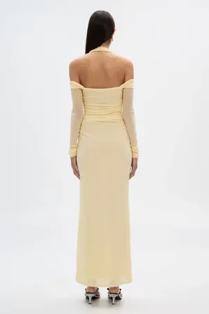 Misha The Sonnet Mesh Dress in Butter SIZE 6