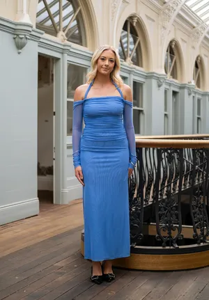 Misha The Sonnet Mesh Dress Cornflower Blue SIZE 10