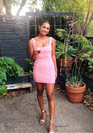 Bec and Bridge Hibiscus Islands Sqaure Mini Dress - Flamingo SIZE 10