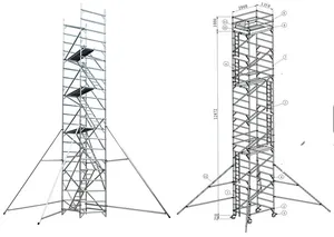 8M Handrail mobile ali tower