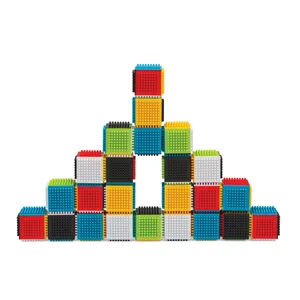 Infantino Press & Stay Sensory Blocks for Babies, 24-Piece Set, Multicolor