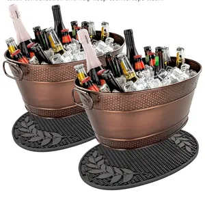 Heavy-Duty Copper Finish Beverage Tub Set (Oval)