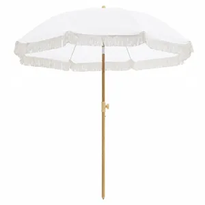 Magnolia Ivory Fringe Parasol 