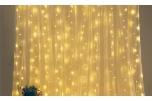 Warm Clear Fairy Light Curtain - 2200 Width; 20 Drops; 2800 Length