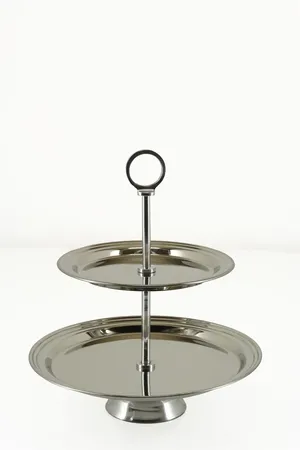 Cake Stand 2 Tier Silver 29x34cmH