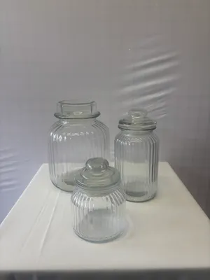 Candy Jar with Lid - Large Stripes