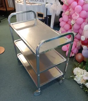 Metal Food Trolley ( 3 Shelves) - 950mm L x 500mm W x 940mm H